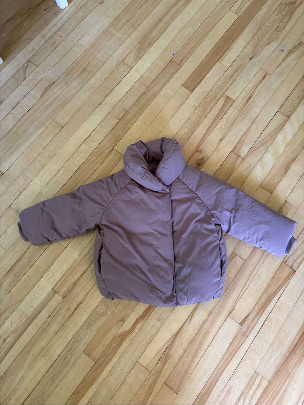 Zara Kids 2T Down filled Puff Jacket in Mauve